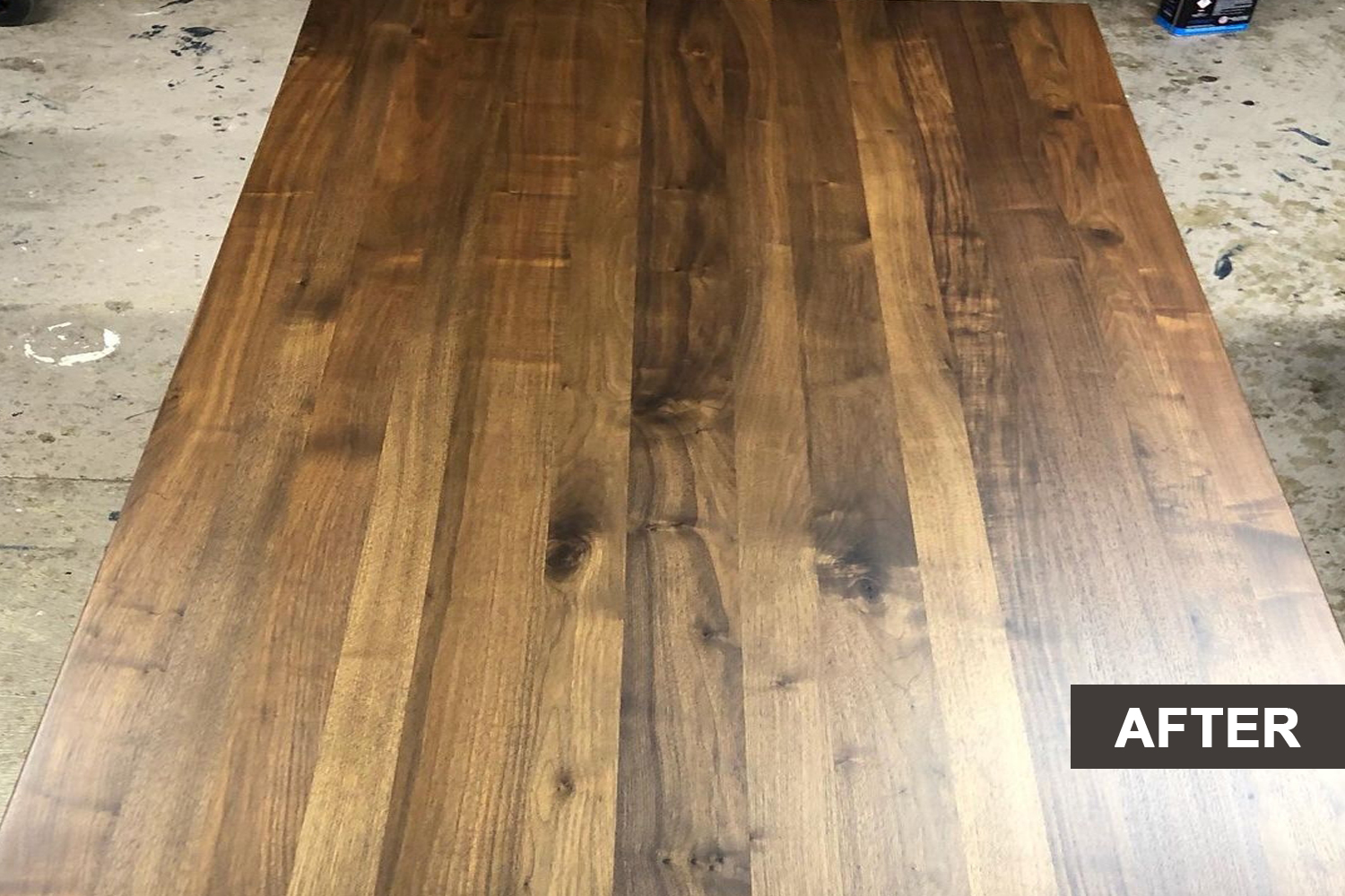 A wooden table after refinish
